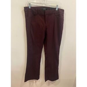 Torrid‎ Womens Burgundy Herringbone Stretch Bootcut Dress Pants Size 12R